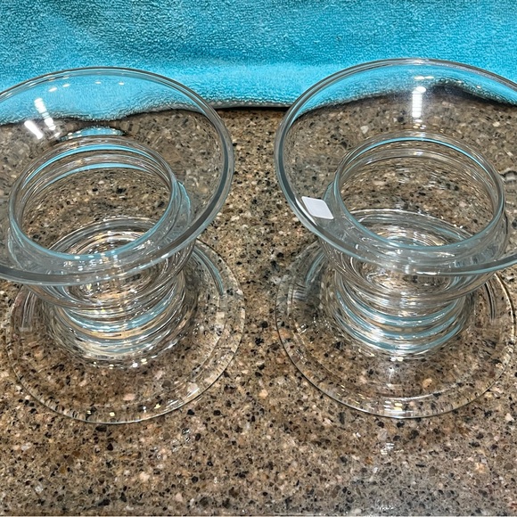 2 PartyLite Elegant Clear Glass Candle Holders - Picture 6 of 6